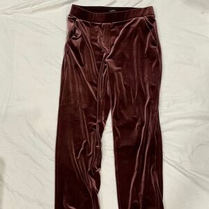 LOFT Velvet Trousers in Deep Red